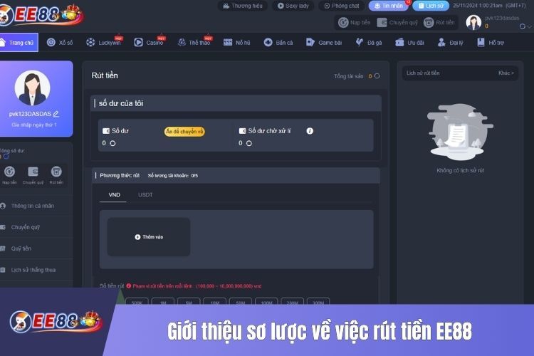 Giới thiệu sơ lược về việc rút tiền EE88